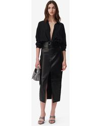 IRO - Akine Split Leather Midi Skirt - Lyst