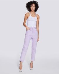 IRO JEAN COUPE DROITE TAILLE HAUTE ELI - Violet