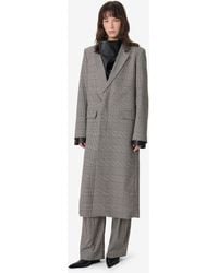 IRO - Long Checked Coat - Lyst