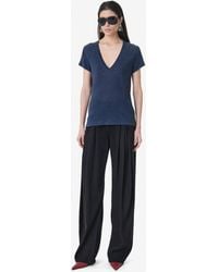 IRO - V-neck Linen T-shirt - Lyst