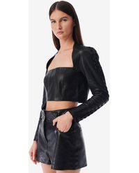 IRO - Ada Leather Embroidered Cropped Top - Lyst