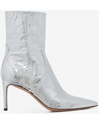 IRO - Davy Silver Silver-toned Leather Ankle Boots - Lyst