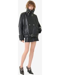 IRO - Short Leather Trench Coat - Lyst