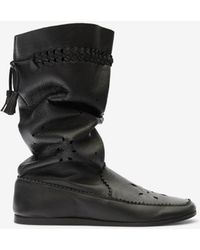 Isabel Marant - Welky Laser-Cut Textured-Leather Boots - Lyst