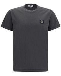 Stone Island - Gray Cotton T - Lyst