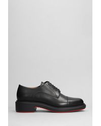 Christian Louboutin - Urbino Lace Up Shoes In Black Leather - Lyst