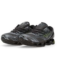 Mizuno - Wave Prophecy Ls Graphite Mesh And Tpu Sneakers With Perforated Rubber Sole - Lyst