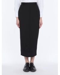 Thom Browne - Jupe Crayon Taille Haute Mi-Mollet À Passants En Tissu Hopsack Skirt - Lyst