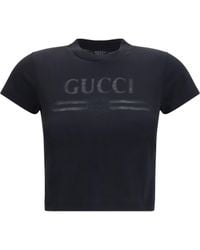 Gucci - Cotton Jersey T-Shirt With Devoré Detail - Lyst