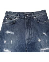 Dolce & Gabbana - Distressed Washed Logo Grace Denim Jeans Co+02 Clothing - Lyst