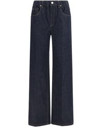 Brunello Cucinelli - Palazzo Denim Pants Cotton - Lyst