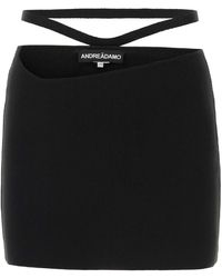 ANDREADAMO - Stretch Viscose Blend Mini Skirt - Lyst