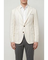 Brunello Cucinelli - Ivory Linen Wool Tailored Blazer - Lyst
