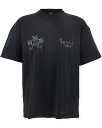 Represent - Thoroughbred Dog Crewneck T-Shirt With Logo Lettering On The Front And Maxi Drawing On The Rear - Lyst