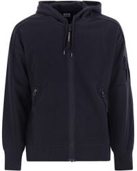 C.P. Company - Sweatshirt With Zip, Hood And Lens - Lyst