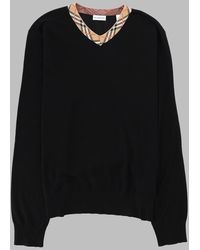 Burberry - Merino Wool Jumper Check Jumpers - Lyst