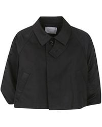 Sacai - Button Detailed Cropped Jacket - Lyst