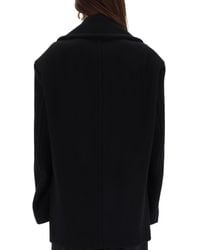 Sportmax - Double-Breasted Coat Virgin Wool Trench & Raincoats - Lyst