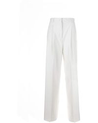 Marella - High-Waisted Chalk Trousers - Lyst