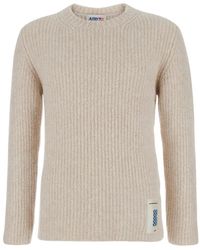 Autry - Crewneck Sweater With Logo Patch - Lyst