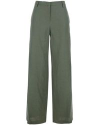 Le Plain - Wide Leg Linen Pants With Belt Loops Trousers - Lyst