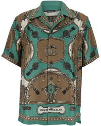 Dolce & Gabbana - Bowling Shirt With Cuban Collar And All-Over Floral Print - Lyst
