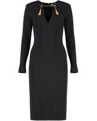 Elisabetta Franchi - Crepe Mini Dress With Jewellery Chain Polyester - Lyst