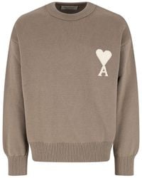 Ami Paris - Cotton Sweater Ami De C Ur - Lyst