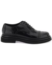 Dolce & Gabbana - Brushed Leather Oxford Lace Ups - Lyst