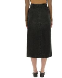 MM6 by Maison Margiela - Long Denim Skirt Cotton Elastane - Lyst
