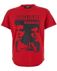 DSquared² - 'D2 X Magliano' Crewneck T-Shirt With Maxi Print On The Front - Lyst