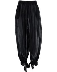 ANDAMANE - Noor Pants Tied Up Maxi With Front Closure And Drawstring Waist Tech Fabric Trousers - Lyst