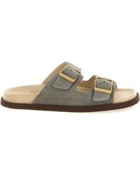 Brunello Cucinelli - Calfskin Slides Shoe - Lyst