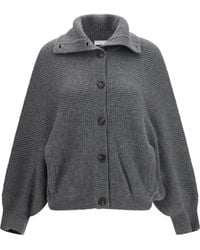 Brunello Cucinelli - High Neck Cashmere Cardigan Kashmir/Capra Hircus Sweater - Lyst