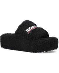 Balenciaga 'furry' Slides in Gray | Lyst