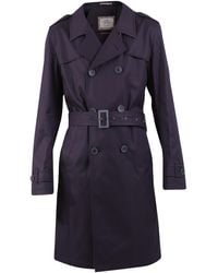 Herno Belted Cotton Trench Coat - Blue