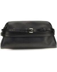 Moschino - Leather Clutch With Buckle Detail - Lyst
