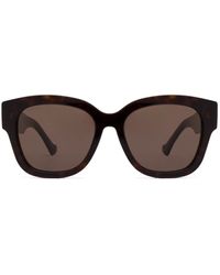 Gucci - Low Nose Bridge Round Frame Sunglasses - Lyst