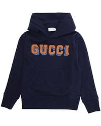 Gucci - Sweatshirt With Logo Lettering Cotton Hoods & Sweatshirts - Lyst