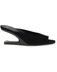Balmain - Suede Open-Toe Mules Sandal - Lyst