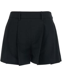 Le Plain - Shorts Pleates Mini With Pockets And High Waist Tech Fabric Bermuda - Lyst