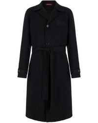 Gucci - Single-Breasted Coat With Wide Notched Revers And Belt - Lyst
