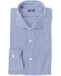 Barba Napoli - Barba Blue And White Striped Cotton Shirt - Lyst