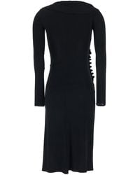 Elisabetta Franchi - Draped Dress With Asymmetric Hem - Lyst