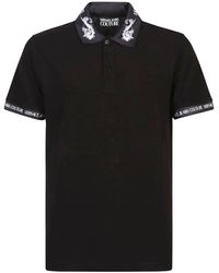 Versace - Watercolor Collar Short Sleeve Polo Shirt - Lyst