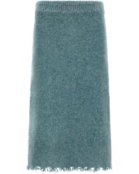 Jil Sander - Brushed Shetland Wool Knit Skirt - Lyst