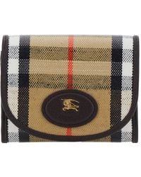 Burberry - 'Highlands Compact' Wallet With Ekd Patch On The Front And Check Motif - Lyst