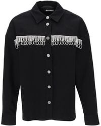 ROTATE BIRGER CHRISTENSEN - Overshirt With Crystal Fringes - Lyst