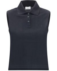 Saint Laurent - Recycled Cotton Polo Shirt - Lyst
