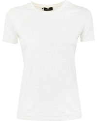 Elisabetta Franchi - T-Shirt With Rhinestone Logo - Lyst